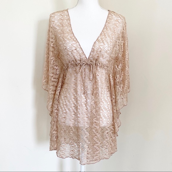 Becca Plunge Vneck Swim Coverup Tunic 